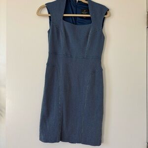adrianna papell blue dress knee length XS